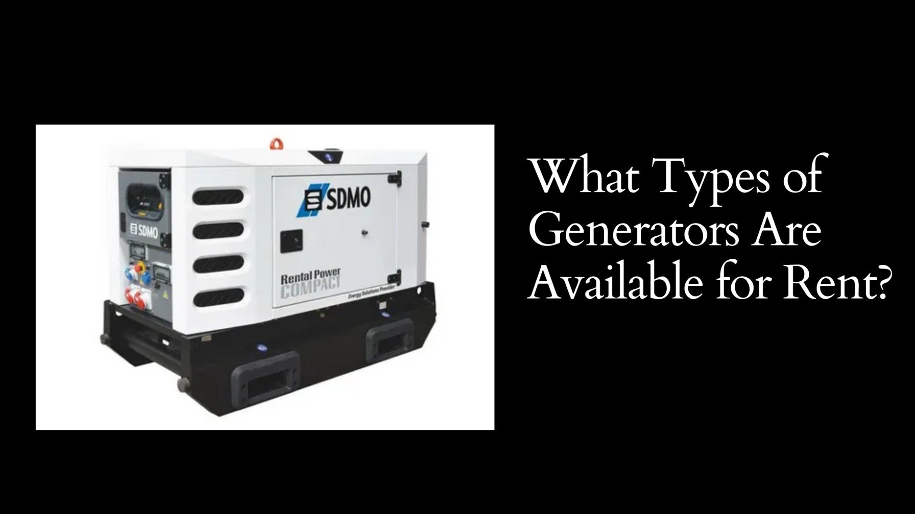 Generators Are Available for Rent